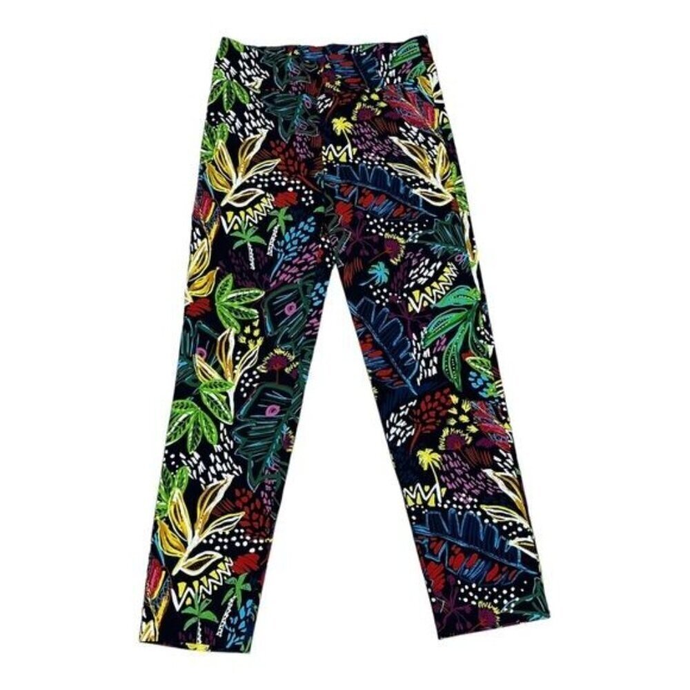 Joseph Ribkoff Black Multicolor Pull On High Rise Stretch Pants Size 8 - Picture 3 of 11